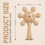 Prplet Silicone Baby Teether & Rattle Toy – Soft & Safe for Infants, BPA-Free, Multi-Texture Design for Teething Relief & Early Development (Brown) - Image 3