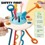 Wembley Pull String Teethers Baby Toys for 6 to 12 Months | BPA Free Food Grade Silicone Fine Motor Skills Montessori Toddler Toys for Babies Girl Boy | Teething Strings Sensory Travel Friendly - Image 5
