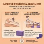 DOLTAS High Density Foam Yoga Block Set of 2 with Yoga Strap – Non-Slip Lightweight Bricks for Improved Balance, Flexibility, Strength & Stability – Support for Pilates, Stretching & Meditation - Image 6