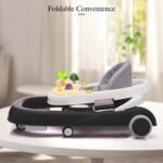 Little Olive Baby Walker for Kids | Adjustable Height Baby Walking Support with Interactive Activity Toy Tray, Comfortable Padded Seat & Smooth Multi-Directional Wheels | Walker for Baby Boys & Girls - Black - Image 2