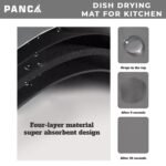 PANCA Dish Drying Kitchen Mat | Large Water Absorbent Utensil Drying Rack Mat | Anti-Slip Kitchen Accessories for Home | Organiser Mat for Sink, Dining Table & Vessel Draining (40x 60 cm) - Image 2