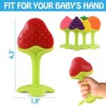 3 PCS Baby Teething Toys, Soft Fruit Teething Toys for Babies 0-6 Months 6-12 Months, Silicone Baby Teethers Stick Freezer Safe for Infants and Toddlers - Image 2