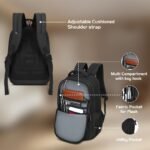 Tommy Hilfiger Joshua Polyester Unisex 15 Inch Laptop Backpack - Black | 21 Ltr Capacity| Padded & Adjustable Strap | Water Resistant | 3 Compartment | Water Bottle Holder | USB Cable holder Pocket - Image 6