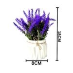 Dekorly Artificial Lavender Plant in White Pot, 18cm – Realistic Faux Flower Arrangement for Home & Office Décor (Set of 1) (1, White Color Pot) - Image 3