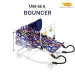 INFANTO Multipurpose Bouncer - 3-in-1 Baby Bouncer, Rocker & Indoor Cart | Superior Locking, Extra Comfort, Sunshade, Attractive Play Toy | Suitable from Birth up to 18 Months-RB32 (Blue) - Image 5