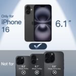 JETech Ultra Slim Case for iPhone 16, Black - Image 2