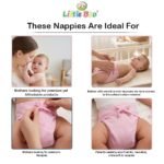 Little Boo New Born Baby Cotton Cloth Diapers Langot Washable Reusable Nappies for 0-6 Months Babies (Pack Of 12) - Image 3