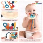 Wembley Pull String Teethers Baby Toys for 6 to 12 Months | BPA Free Food Grade Silicone Fine Motor Skills Montessori Toddler Toys for Babies Girl Boy | Teething Strings Sensory Travel Friendly - Image 4