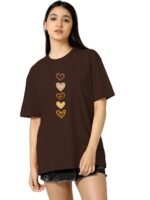 TQH Oversized T Shirt for Women | Tshirt for Women | Women's Top Printed Tee for Woman | Cotton Blend Loose Fit Drop Shoulder Round Neck Casual Top for Summer College Travel Lounge Wear - Image 5