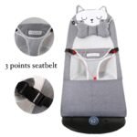 IXORACART Baby Bouncer Chair for Newborn & Infant | Adjustable Baby Rocker with Safety Harness | Soft Cushioned Head & Neck Support | Breathable Mesh Fabric | Portable Lightweight Baby Bouncing Chair | Cute Cat Design - Image 6