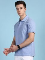 Lux Cozi Men's Half Sleeve Soild Casual Regular Fit T-Shirt with Chest Pocket | Polo Tshirt for Men - Image 3