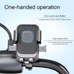 LikeStar® Universal Bike & Motorcycle Mobile Holder, 360° Rotation, One Touch Lock, Anti-Slip Grip, Shockproof & Secure Mount for Smartphones – Perfect for Cycling, Riding & Navigation - Handlebar Fit - Image 5