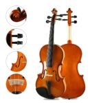Kadence V001C Vivaldi Violin | 4/4 Full Size with Basswood Body & Brazilwood Bow | Includes Lightweight Hard Case, Bow, Rosin & Learning Course | Brown - Image 3
