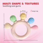 Tekme Silicone Ring Teether for Babies 3-12 Months | Made in India Baby Teething Toys | BPA Free Food Grade Silicone Teether | Sensory Chew Toy with Multiple Textures & Easy Grip Design (Pack of 1) - Image 6