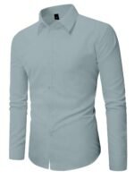 AVANOVA Men's White Long Sleeve, Slim Fit Button Down Dress Shirt for Men | Casual Office Wear | Formal Business Shirts | Stylish Plain Single Breasted Shirt(Shirt 87) - Image 4