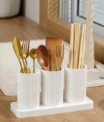 XMART India Plastic Self-Draining Cutlery & Utensil Storage Organizer for Kitchen & Dining Table, Multicolor, 23x8x12 cm - Image 3