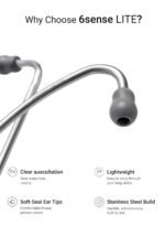 Knya 6sense Lite Stethoscope for MBBS Medical Students, Doctors & Nurses | Tunable Diaphragm | Dual-Head Chest Piece for Adult & Pediatric Use | Acoustic Design | Lightweight Stainless Steel | Latex-Free Tubing (Maroon) - Image 2