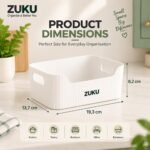 Zuku Storage Box Basket for Storage Plastic Organiser for Storage Bathroom Storage Box Small Plastic Organiser Bathroom Basket Boxes for Toys,Cosmetic,Accessory (White,3Pcs) - Image 5