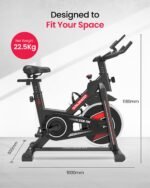 Sparnod Fitness SSB-11N Spinning Bike for Home Use, Heavy-Duty Chrome Flywheel 11kg, Silent Belt Drive, 4-Way Adjustable Seat, LCD Monitor, Adjustable Resistance with Emergency Brake, 125kg Capacity - Image 9