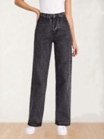 KOTTY Women's High Waist Straight Fit Cotton Blend Denim Jeans|Comfortable Regular Length Casual Jeans for Women - Image 5