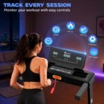 PowerMax Fitness TDM-95 4HP BLDC Motorized Treadmill for Home Use | 1.0-10 km/h Speed | 2-Level Manual Incline | Running Surface 950 x 385mm | LED Display | 12 Programs | Shock Absorption System - Image 6