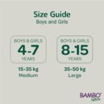 Bambo Nature Dreamy Night Pants - Ultra Flexible Waistband, Ultra Absorbent Core Keeps Child And Bed Dry All Night, Pull Up Diaper, Soft, Breathable, All Round Protection, Kids 4-7, 15-35kg, 10 Count - Image 4