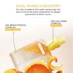 Hyphen 18% Brightening + 20% Collagen Face Serum | Double Shot Serum with 11% Mandarin 5% Niacinamide 2% PGA & Bakuchiol | Skincare | Brightening, Hydrating & Collagen Boost for Dry Skin - 50ml - Image 3