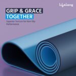 Lifelong 6mm Dual Color TPE Material Anti-Slip Yoga Mat for Home, Gym, Yoga, Workout and Exercise for Women & Men (6 Months Warranty,Llym115), Navy Blue/Blue - Image 7