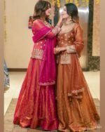 piludi Women's Embroidered Sharara Suit Set | Chanderi Silk Kurta with Dupatta | Wedding & Festive | Ready to Wear Indian Ethnic Outfit - Image 3