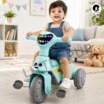 Little Pup Kids Tricycle Ride-On Toy for Toddlers | Musical LED Light Baby Cycle | Detachable Pedals, Wide Seat & Storage | Ride On Trike for Boys & Girls 1-3 Years (SkyBlue) - Image 2