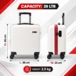 SWISS MILITARY Sirius Overnighter 45cm Hard Shell Cabin Luggage Trolley with 15.4” Laptop Compartment & 3 Dial Lock, 360° Wheels, Lightweight PC Travel Suitcase Bag for Men & Women (39L) White - Image 8