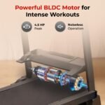 Fitkit by Cult PowerRun-96 BLDC Motor Treadmill (5HP Peak) | 12.8km/h Max Speed, 120kg Weight Capacity | 12 Preset Programs, LED Display | AUX/MP3/USB | Home Gym Equipment, Black - Image 2