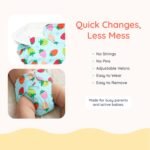 Happy Baby Company Advanced Nappy Pack of 2, Reusable Baby Nappy with Leak-Lock Protection, 3-Layer Absorbent Padding, Waterproof Outer, Stay-Dry Inner, Velcro Closure, Washable for Babies - Image 5