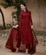 ANNI DESIGNER Women's Viscose Straight Printed Kurta with Pant & Dupatta - Image 4