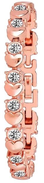 Acnos® Premium Girl's Special Quality Different Heart Shape Bangle Analog Watch with Rose Gold Bracelet - Pack of 2 - Image 2
