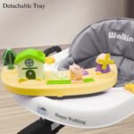 Little Olive Baby Walker for Kids | Adjustable Height Baby Walking Support with Interactive Activity Toy Tray, Comfortable Padded Seat & Smooth Multi-Directional Wheels | Walker for Baby Boys & Girls - Black - Image 4