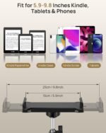 Kindle Holder with Remote Page Turner – Kindle Stand with Remote Page Turner for Bed, Hands-Free Clip Mount, Easy-Adjust Steel Arm (Not Gooseneck), No Text Blocking - Image 4