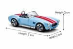 1 PCS Multicolor 1:64 Scale Shelby Cobra 427 Die-Cast Model Car Toy | Metal Body with ABS Parts | Realistic Classic Sports Car Replica | Smooth Free-Wheel Collectible Vehicle for Kids - Image 8