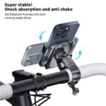 STRIFF MoRide1 Bike Phone Mount | 360° Rotatable Mobile Holder for Bicycle & Motorcycle | Strong Grip Anti-Shake | for 4.7 to 6.8 Inch Smartphones | Secure Handlebar Mount | Easy Installation | Black - Image 4
