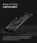 Ringke PC UX Magnetic For Samsung Galaxy S25 Ultra Case Back Cover [Built-In Kickstand] Duarable Dual Layer Rugged Bumper Protective Shockproof Cover Compatible With Magsafe Accessories-Smoke Black - Image 7