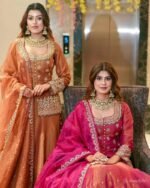 piludi Women's Embroidered Sharara Suit Set | Chanderi Silk Kurta with Dupatta | Wedding & Festive | Ready to Wear Indian Ethnic Outfit - Image 2