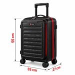 Swiss Military PRIMUSPLUS Laptop Trolley Bag 55cm Cabin Suitcase, Lightweight ABS, 15.6” Laptop Slot, 360° Wheels, Push-button Telescopic handle, enhanced security, Business Travel Luggage (52L) Black - Image 7