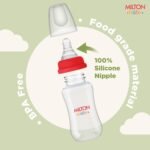 Milton Baby Narrow Neck Feeding Bottle 125 ml I Anti-Colic Design Silicone Nipple I ISI Certified I BPA Free I Free Flow Design I Includes Leakproof Cap I Sterilizer Safe I 0+ Months I Red - Image 2