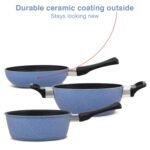 Hawkins Quik Nonstick Induction 4 Piece Cookware Set of Deep Kadhai, Frying Pan, Saucepan and Stainless Steel Lid | Kitchen Gift Pack | Grey (IQGP1) - Image 3