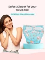 SuperBottoms Newborn UNO Premium Cloth Diaper with Insert (0 to 3m) | Washable & Reusable Diaper with Organic Cotton Pad | Superior Absorption | Waterproof | SuperDryFeel™ Layer | Super Soft & Gentle - Image 7