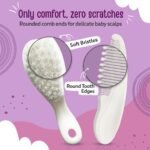 LuvLap Elegant Baby Comb & Brush Set, Soft Bristles for Gentle Hair Grooming, Complete Hair Grooming Kit for Infants, Newborns & Toddlers, Suitable from Birth (0M+), Perfect Baby Shower Gift - Image 2
