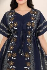Bahumaan Pure Cotton Kaftan Nighty for Women | Kaftan Maxi for Women | Kaftan Night Gowns for Women | Cotton Nighty for Women Stylish | - Image 3