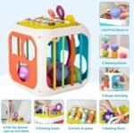 TEC TAVAKKAL Montessori 7 in 1 Baby Sensory Toy for Kids - Educational Learning Shape Sorter, Activity Stacking, Interactive Fine Motor Skill Development - Multicolor - Image 6