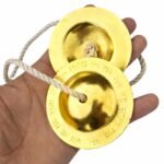 AOKO Manjira Brass look Hand Cymbals, Traditional Indian Musical Instrument, 3 Inch, Natural Gold (Pack of 1) - Image 9