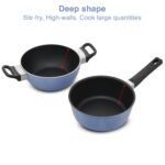 Hawkins Quik Nonstick Induction 4 Piece Cookware Set of Deep Kadhai, Frying Pan, Saucepan and Stainless Steel Lid | Kitchen Gift Pack | Grey (IQGP1) - Image 6